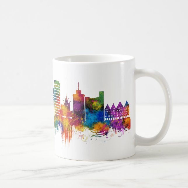 Taza De Café Bergen Norway Skyline (Derecha)