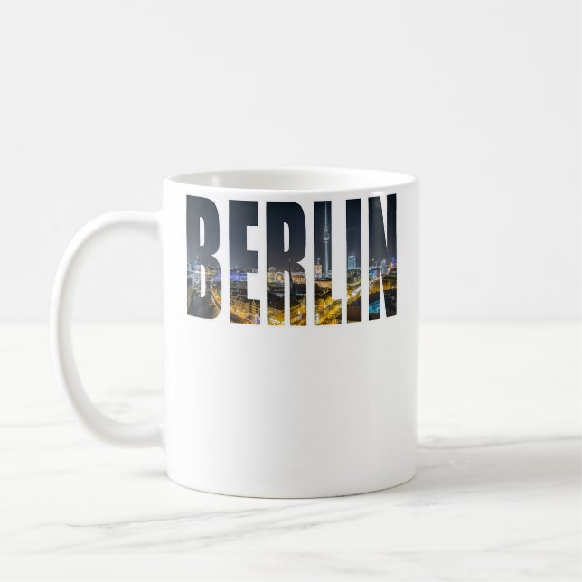 Taza De Café Berlin Germany Urban Skyline Photography Font (Izquierda)
