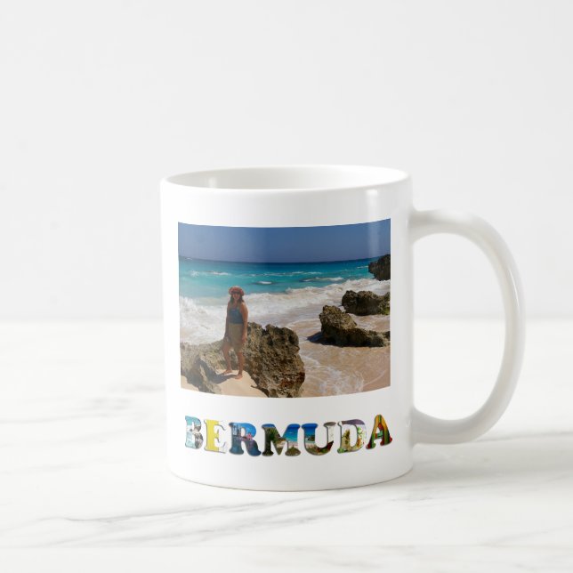 Taza De Café Bermudas Vacaciones Foto de viaje Crea tu propia (Derecha)