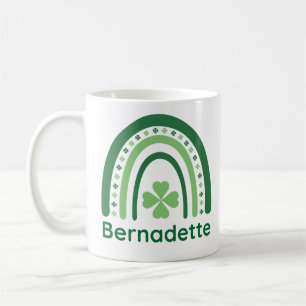 Taza De Café Bernadette Name Clover Boho Rainbow