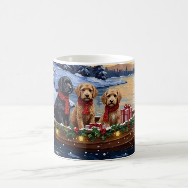 Taza De Café Bernedoodle Christmas Boat Holiday (Centro)