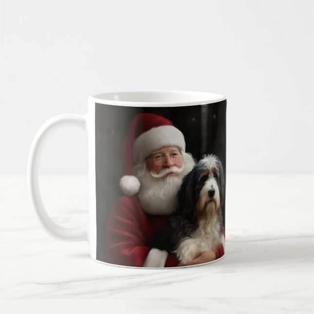 Taza De Café Bernedoodle con Navidades festivos de Santa Claus (Izquierda)
