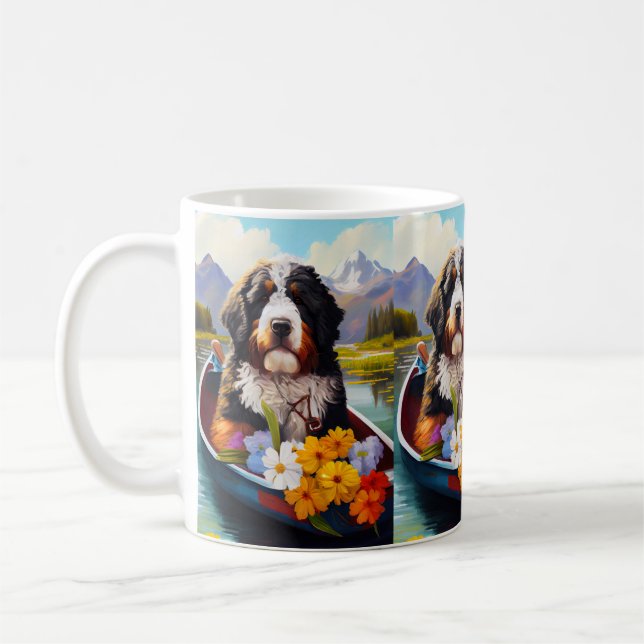Taza De Café Bernedoodle sobre un remo: Una aventura escénica (Izquierda)