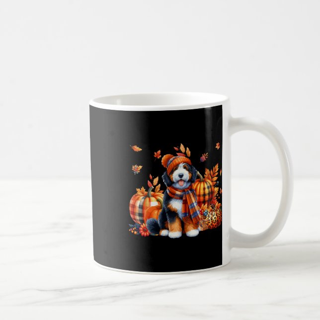 Taza De Café Bernedoodle Thankding Leopard Pumpkins Fall Lea (Derecha)