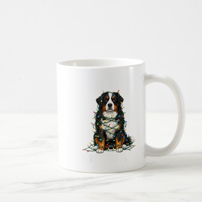Taza De Café Bernese Mountain Dog Christmas I'm Fine Everything (Derecha)