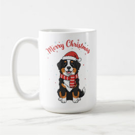 Taza De Café Bernese Mountain Dog Merry Christmas Doodle 