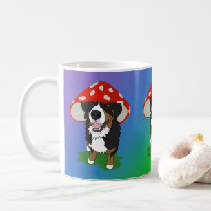 Taza De Café Bernese Mountain Dog Red Mushroom Cap