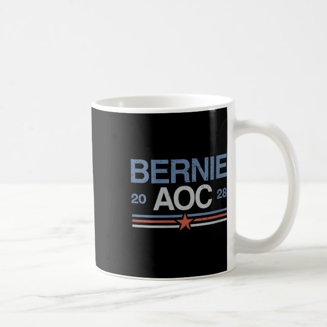 Taza De Café Bernie Sanders Y Aoc V-neck (Derecha)