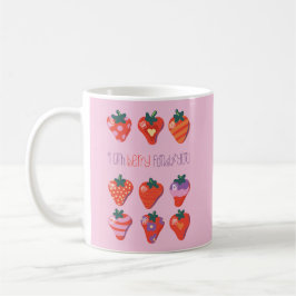 Taza De Café Berry Fond of You Illustrated Strawberry