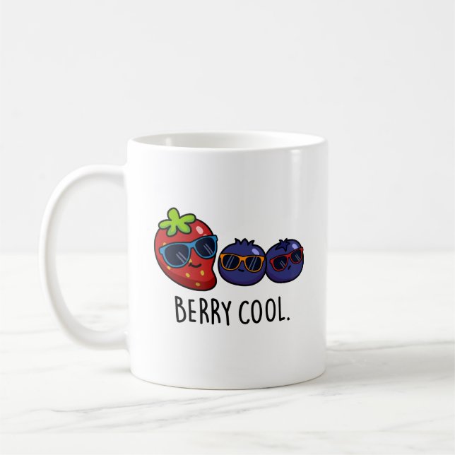 Taza De Café Berry Guay Funny Strawberry Blueberry Pun (Izquierda)