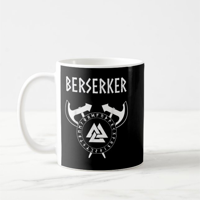 Taza De Café Berserker Viking Warrior Norse Runes (Izquierda)