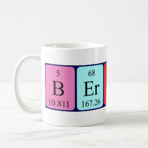 Taza De Café Bertrand periódica table name mug