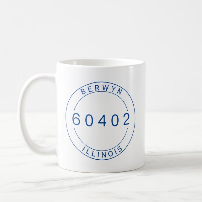 Taza De Café Berwyn, Illinois 60402 Código postal Mug (Izquierda)