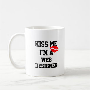 Taza De Café Bésame A Un Diseñador Web Mug