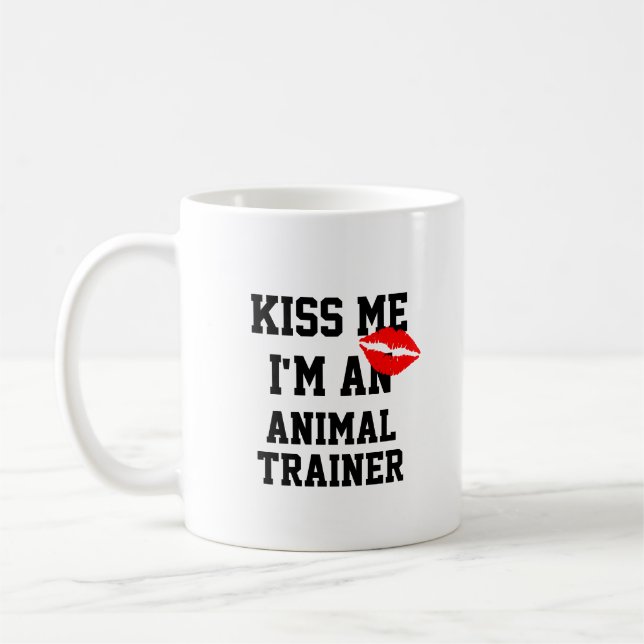 Taza De Café Bésame A Un Entrenador Animal Mug (Izquierda)