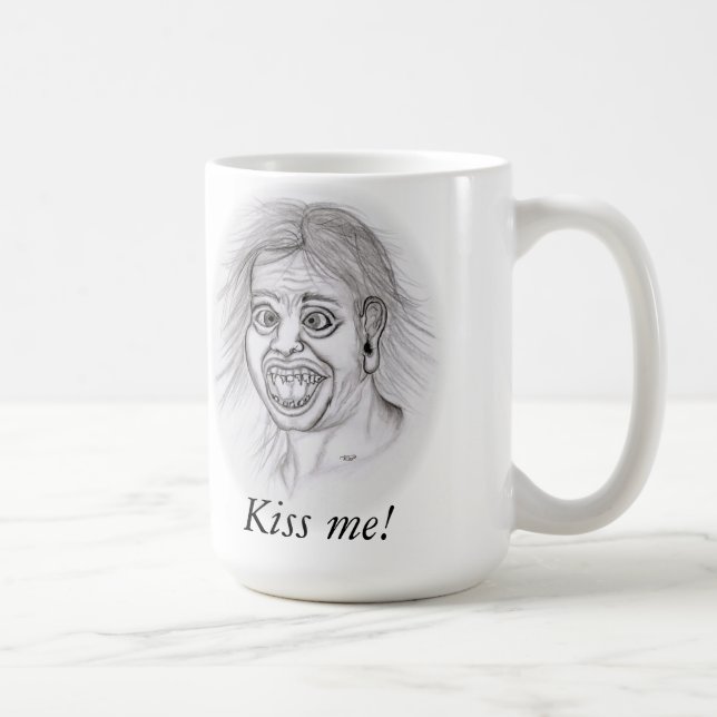 Taza De Café ¡Bésame! - Bleistiftzeichnung (Derecha)