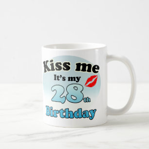 Taza De Café Bésame es mi cumpleaños número 28