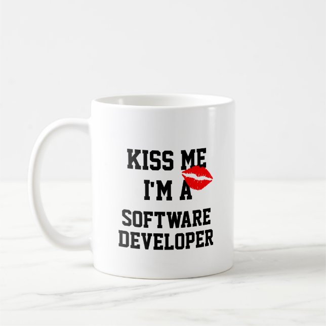 Taza De Café Bésame Im A Software Developer Mug (Izquierda)