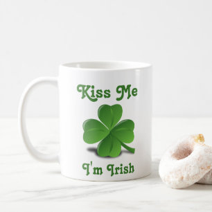 Taza De Café "Bésame soy irlandés" Shamrock St. Patrick's Day