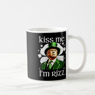 Taza De Café Bésame soy Rizz Trump Shamrock St Patricks Day