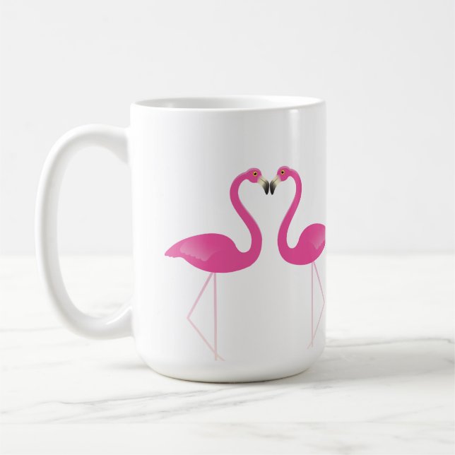 Taza De Café Besando flamencos Romántico Mug (Izquierda)