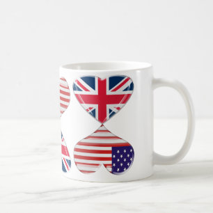 Taza De Café Besar los E.E.U.U. y arte BRITÁNICO de las