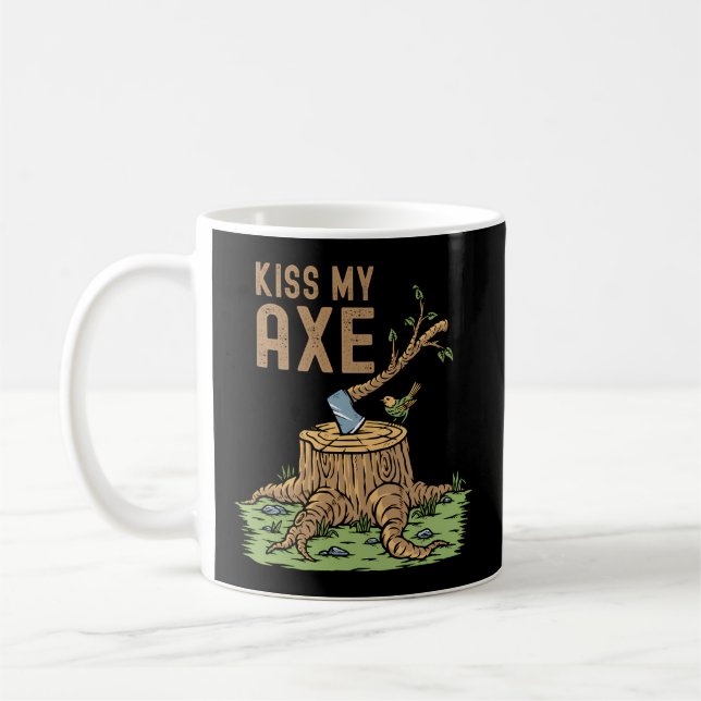Taza De Café Besar mi hacha Lumberjack Logger Stump (Izquierda)