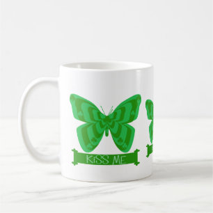 Taza De Café Béseme mariposa irlandesa