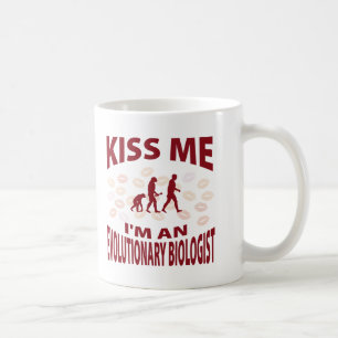 Taza De Café Béseme que soy biólogo evolutivo