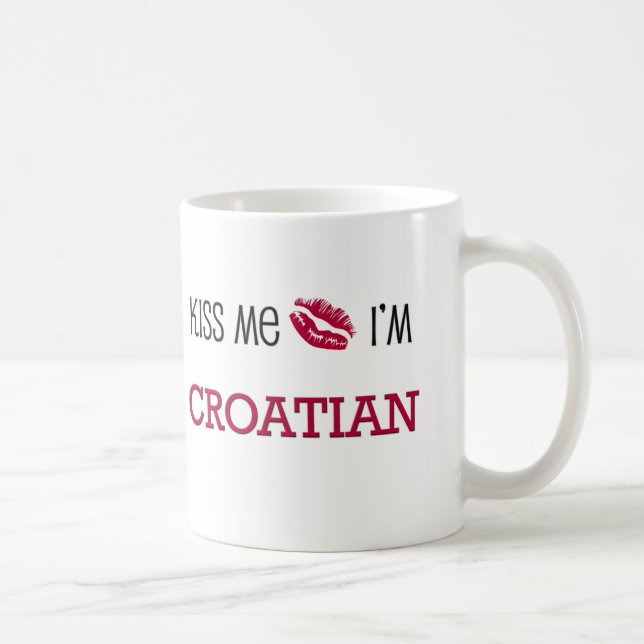 Taza De Café Béseme que soy CROATA (Derecha)
