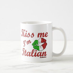 Taza De Café Béseme que soy italiano