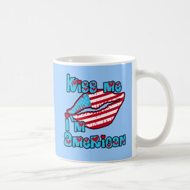 Taza De Café Béseme que soy productos americanos (Derecha)