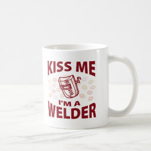 Taza De Café Béseme que soy soldador