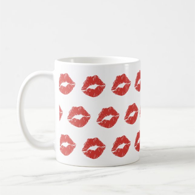 Taza De Café Beso de los labios rojos (Izquierda)