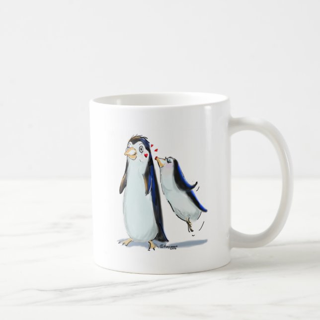 Taza De Café Beso del pingüino (Derecha)