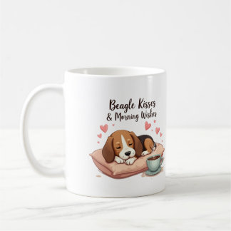 Taza De Café Besos de Beagle y Deseos de la Mañana