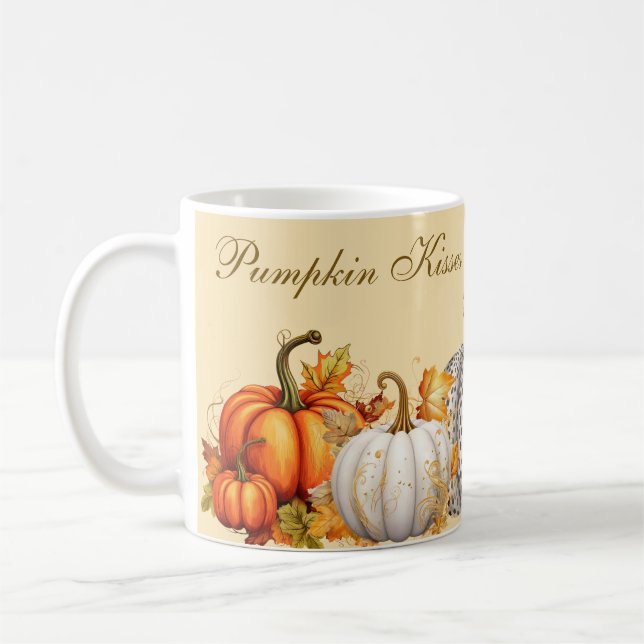 Taza De Café Besos de calabaza y deseos de cosecha (Izquierda)