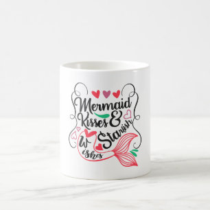 Taza De Café Besos de sirena Deseos de estrella de mar