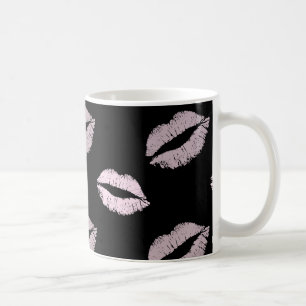 Taza De Café Besos Rosados Plateados