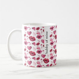 Taza De Café Besos Y Corazones Patrón Acuarela