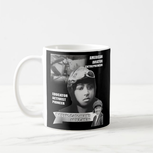 Taza De Café Bessie Coleman Dark (Izquierda)