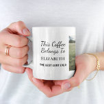 Taza De Café Best Aunt Ever Personalized Photo<br><div class="desc">Give the best aunt ever a fun gift with this custom photo mug. Easily personalize with a favorite family photograph of her nieces and nephews. You can personalize "This Coffee Belongs to" to her favorite hot beverage (e.g., tea, drink, etc.) and "Best Aunt Ever" to something similar in length and...</div>