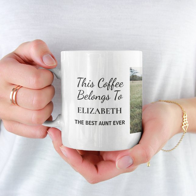 Taza De Café Best Aunt Ever Personalized Photo (Subido por el creador)
