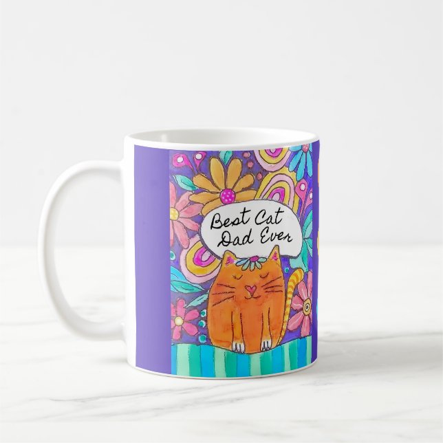 Taza De Café Best Cat Dad Ever Cat Lover Gift Mug (Izquierda)