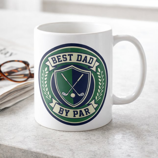 Taza De Café Best Dad by Par Golf Ball Funny Golf Gift for Dad (Best Dad By Par mug for golf dads. Perfect for a good cup of coffee before heading to the greens. )