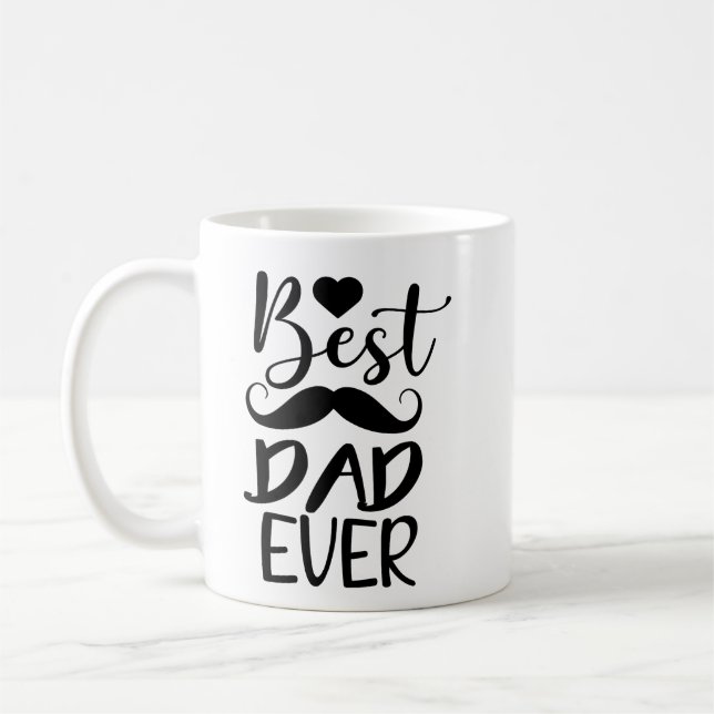 Taza De Café Best Dad Ever Custom Photo Father’s Day Gift Mugs (Izquierda)