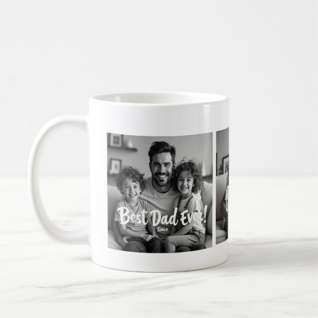 Taza De Café Best Dad Ever – Custom Photo Mug (Izquierda)