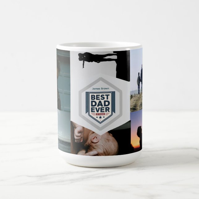 Taza De Café Best Dad Ever Fatherhood Typography Design (Centro)