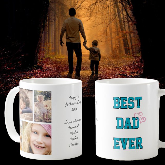 Taza De Café Best Dad Ever Father's Day or Any Occasion Photo (Center cursive text is fully editable making this the perfect Dad gift for any occasion.)