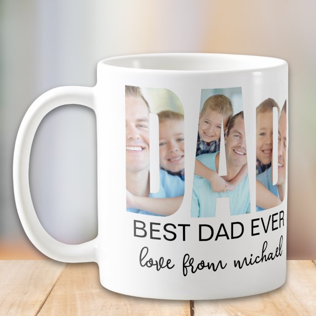 Taza De Café Best Dad Ever Photo Letter (Subido por el creador)
